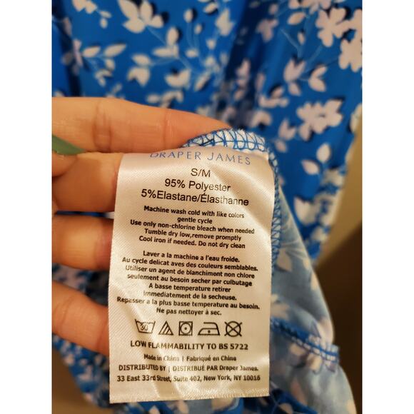 Draper James Ruffle Dress in Blue Shadow Floral - Picture 7 of 7